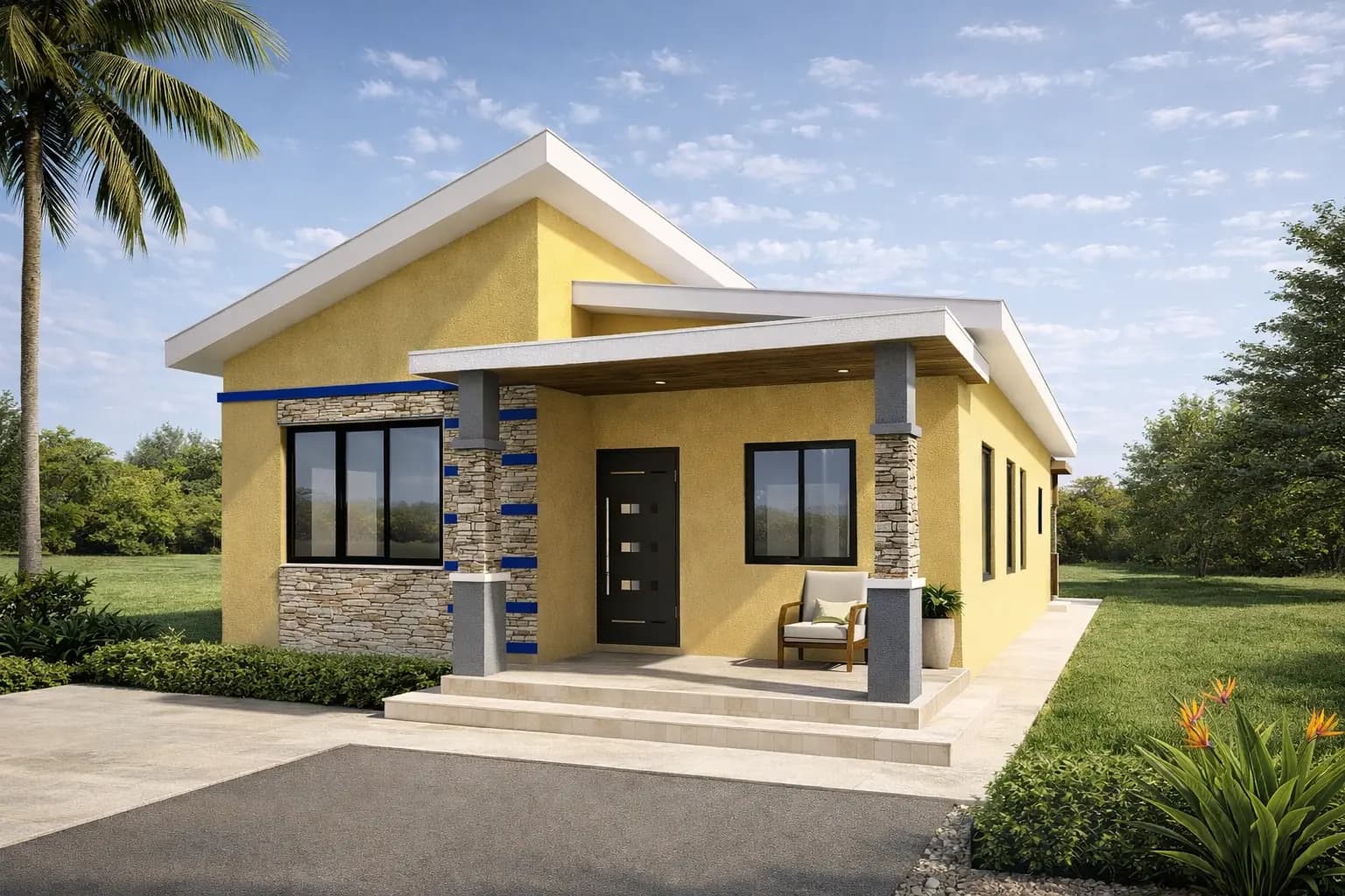 Casa Baja home elevation at Brunswick Gardens in Carriacou